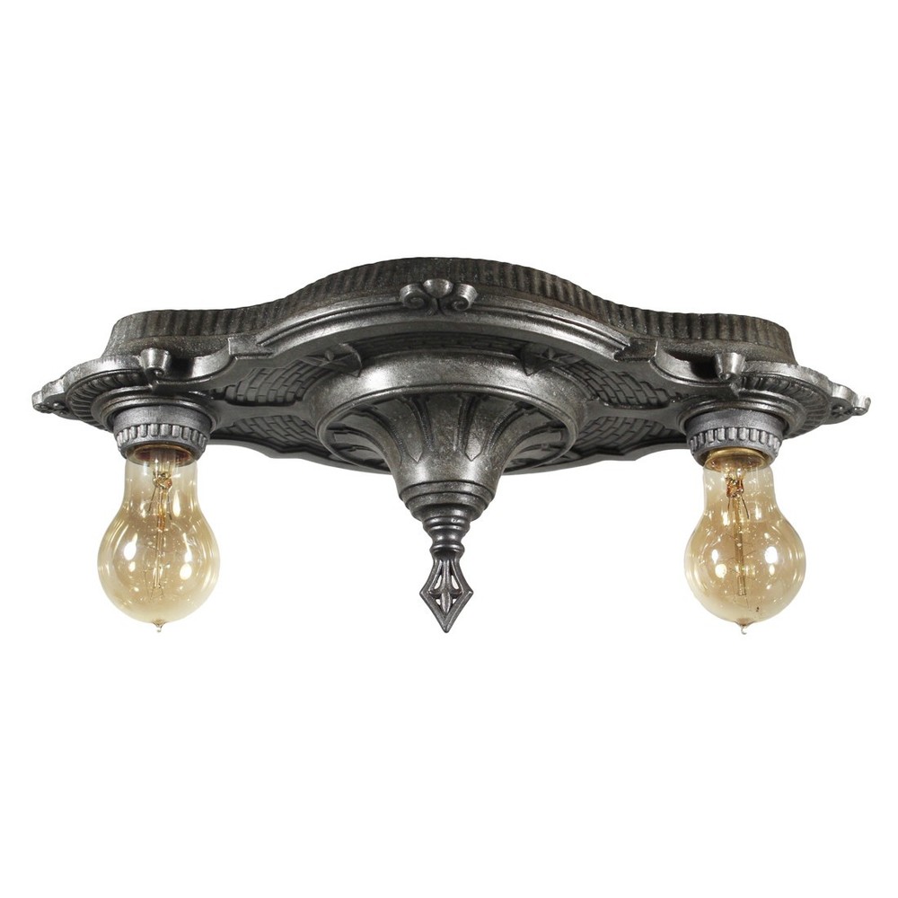 Antique Two-Light Flush Mount Fixture, Stars, NC5274