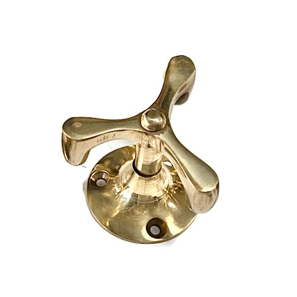 small Vintage spinning deco solid BRASS wardrobe HOOK kitchen wardrobe