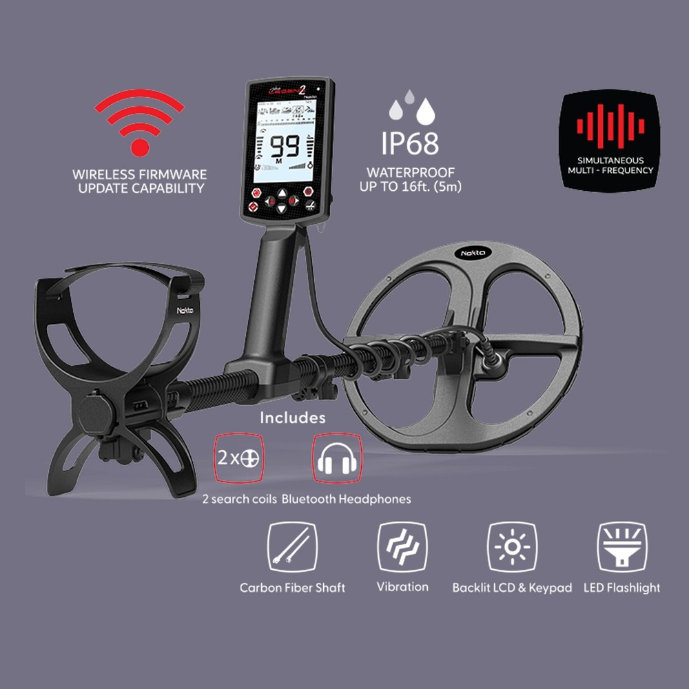 Nokta Legend 2 Metal Detector + Accupoint Pinpointer, Backpack, Digger, Pouch