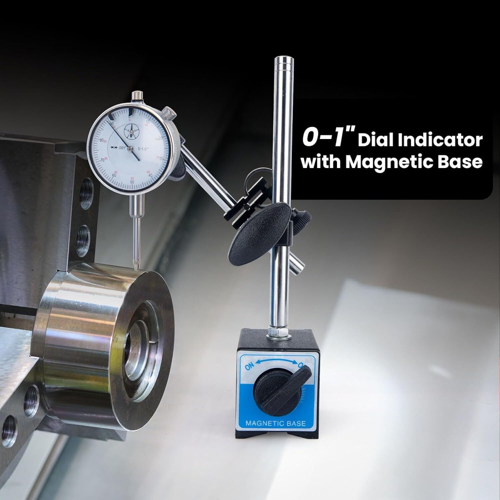 Dial Indicator with Magnetic Base 140lbs Magnetic Base with Fine Adjustable Kit