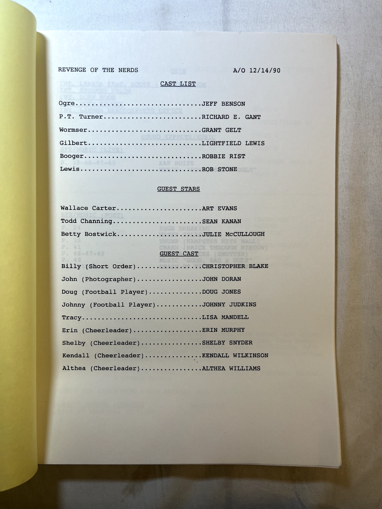 Revenge of the Nerds PILOT Script Eric Cohen ORIGINAL