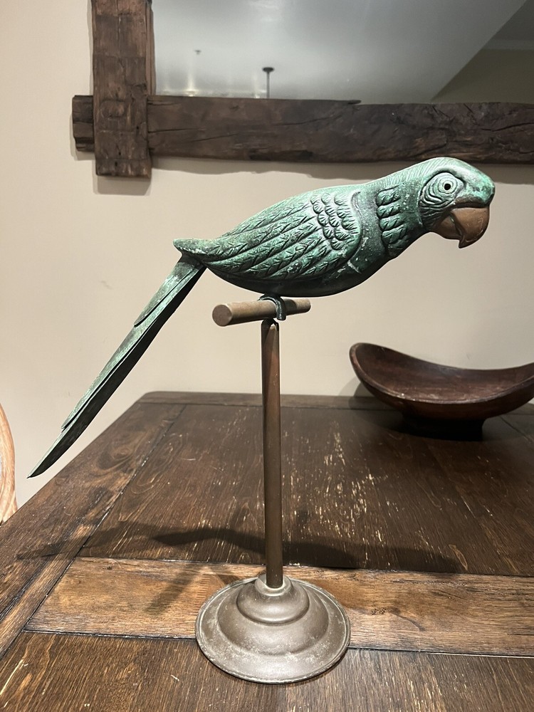 Bronze Parrot on rotating stand