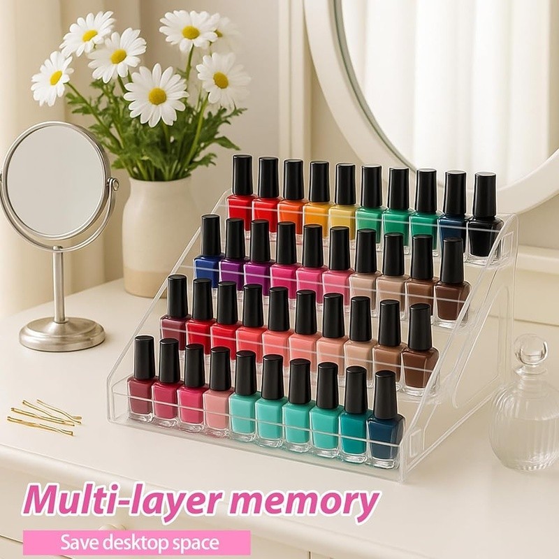 Acrylic Nail Polish Organizer 5 Layer Storage Display Rack Multi-Purpose Stand