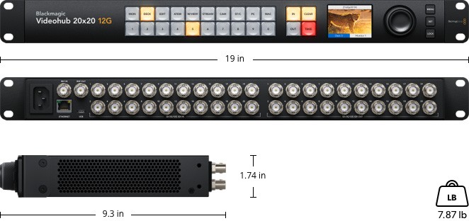 Blackmagic video hub 20x20 12g