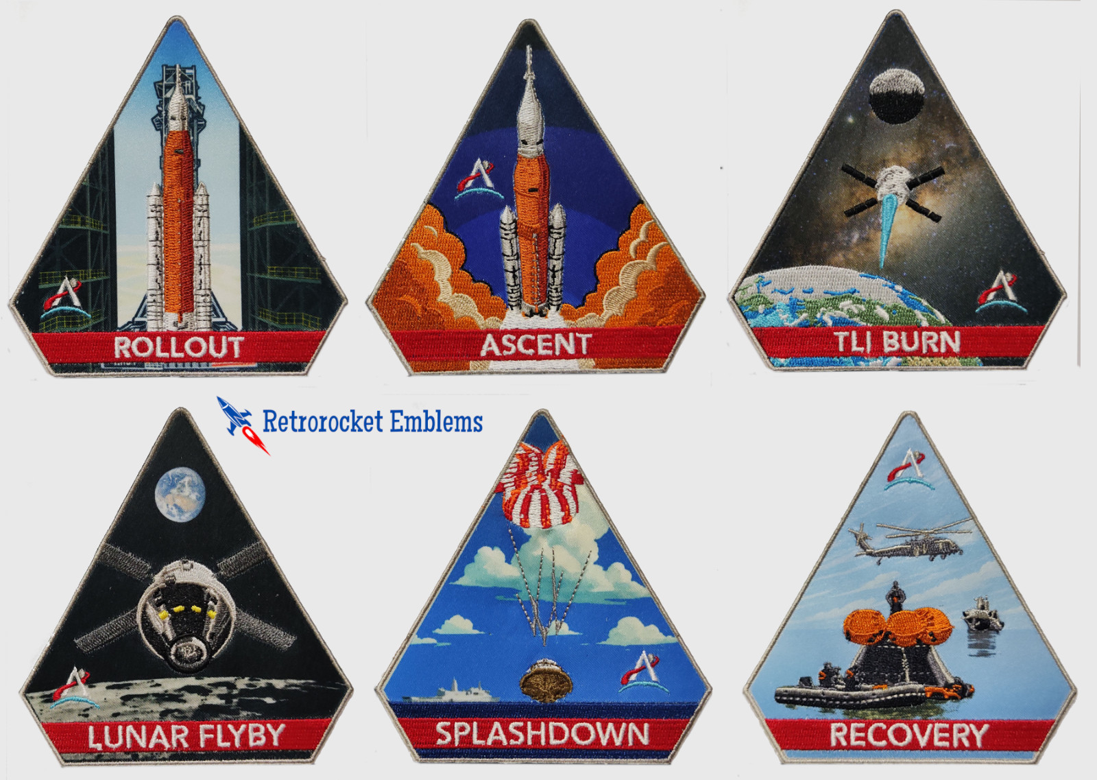 NASA Artemis II "Milestones" 6-patch set, exclusive