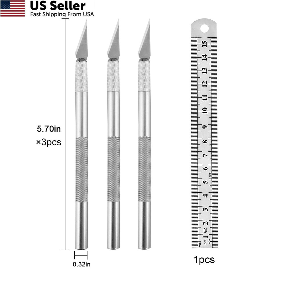 90PCS Knife Blades Precision Craft Set, for DIY Artwork, Silver