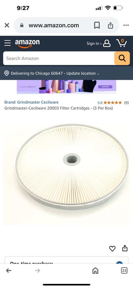 Grindmaster-Cecilware 20003 Unused Filter Cartridges