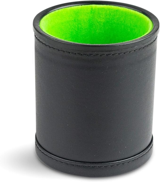 Leather Dice Cup with Green Felt Lining