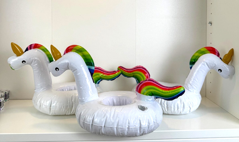 inflatable unicorn koozie
