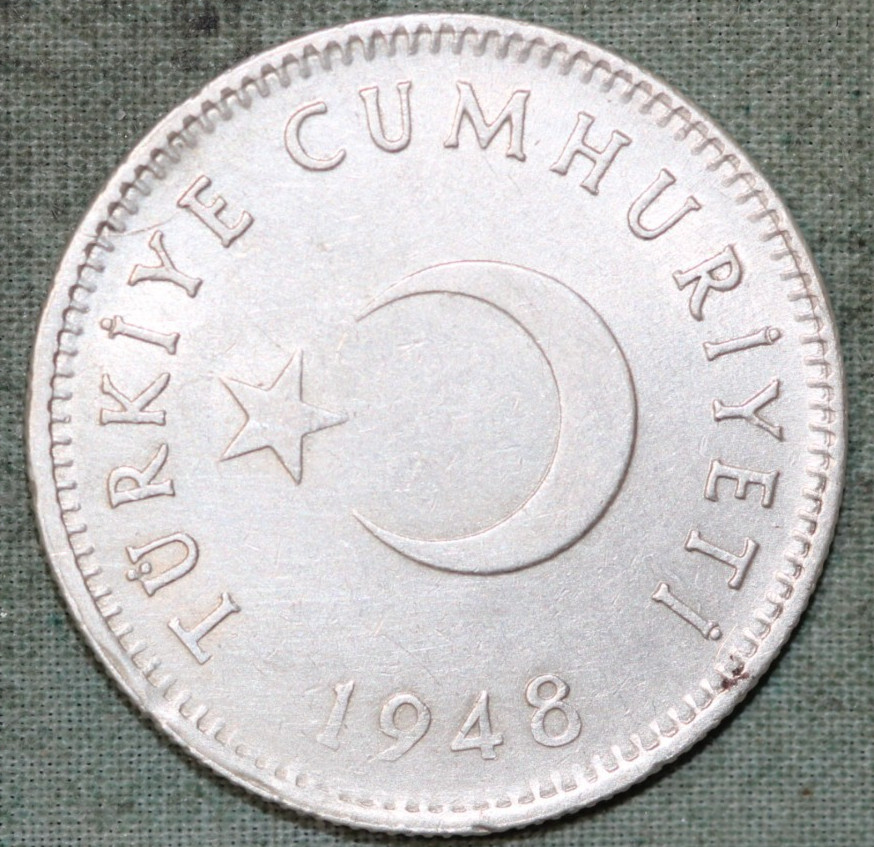 TURKEY 1948  SILVER LIRA
