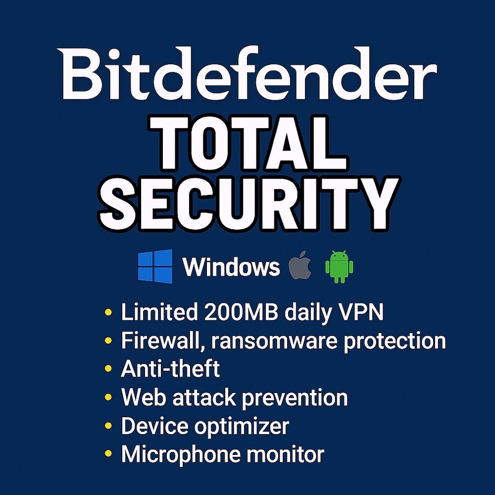 Bitdefender Total Security 2026 - 2 Years 5 Devices