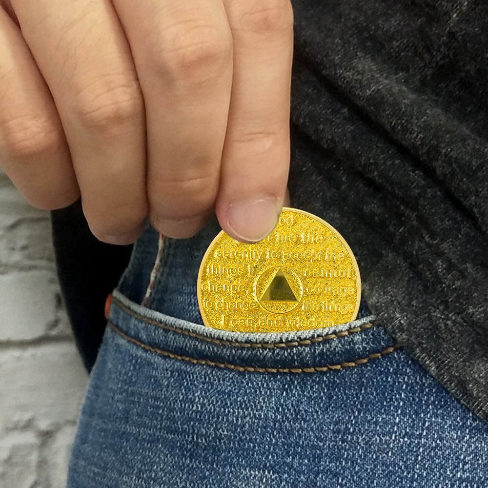 Personalized 1-65 Years Alcoholics Anonymous AA Chips Medallion Sobriety Coin