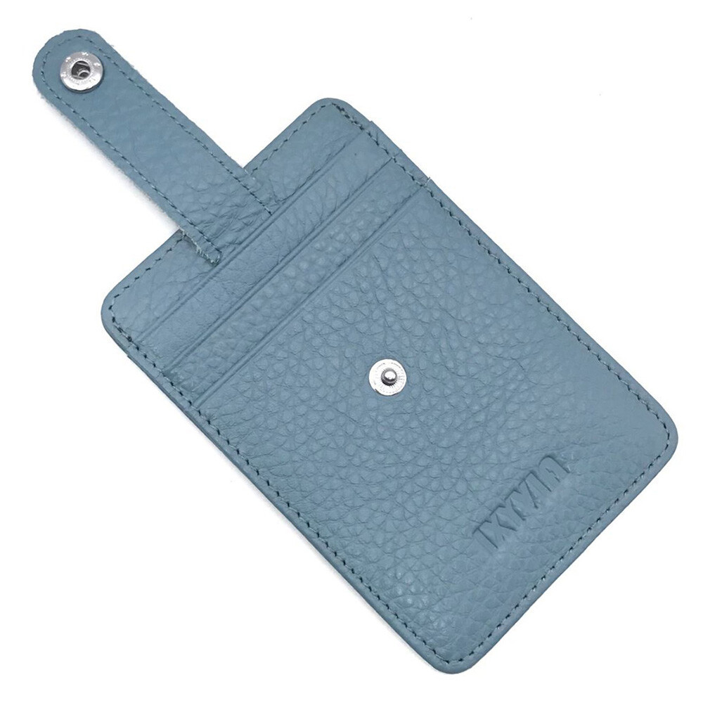 IXYVIA Leather Snap ID Case - Light Blue