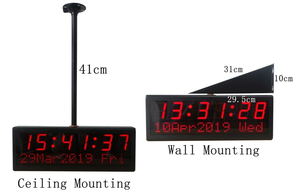 LED NTP PoE Clock for Home Decoration, Network Synchronized, Automatic DST Reset