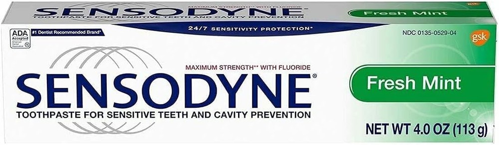Sensodyne Fresh Mint Sensitivity Relief Toothpaste 4 OZ (Select Pack)