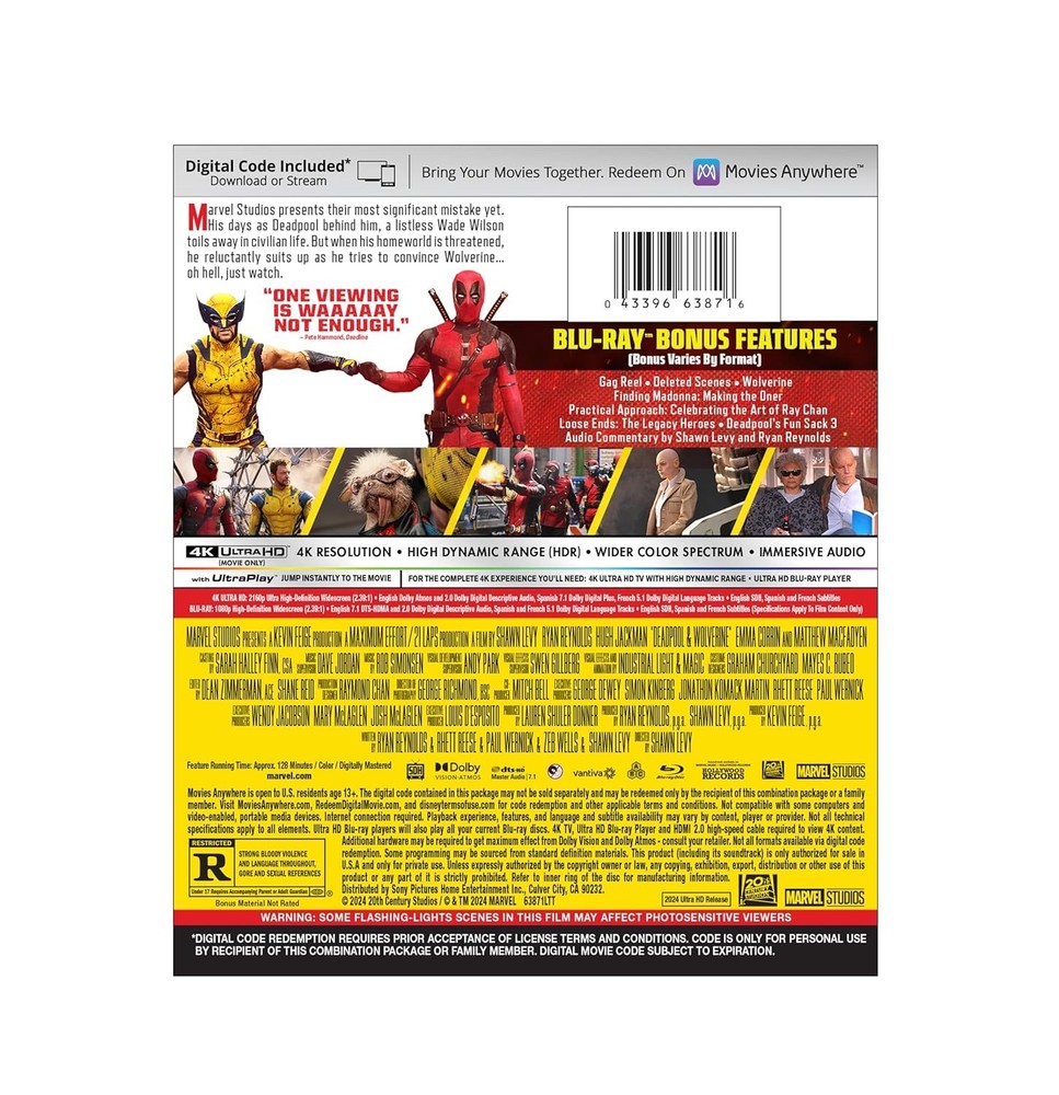New Deadpool and Wolverine (4K / Blu-ray + Digital)