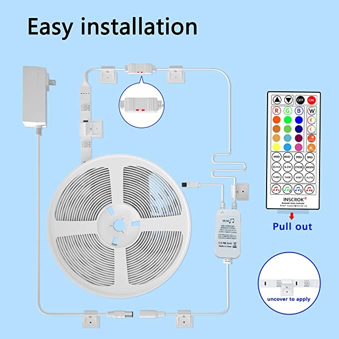 Bluetooth LED Strip Lights 15m,Inscrok LED Light Strips