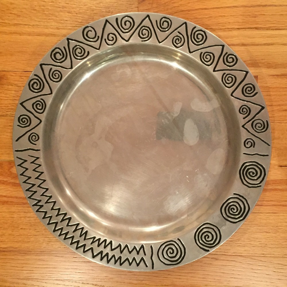Wilton Armetale RWP Reggae 12-1/4" Medium Round Serving Tray Platter ~ EUC