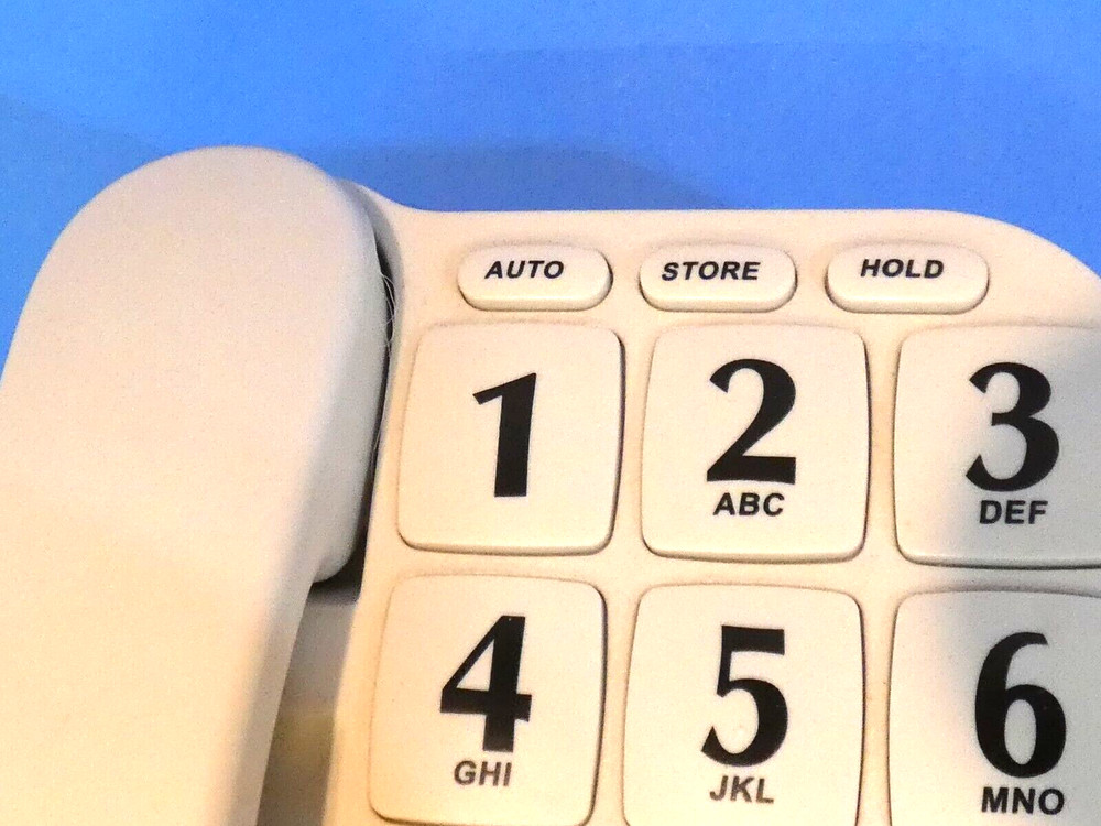 Blue Donuts BD-014WT BIG BUTTON Telephone Speaker Land Line Desk/Wall TESTED A+