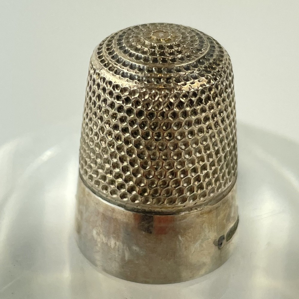 Vintage Solid Sterling Silver Thimble 2.4cm David Hollander & Son 1978 Size 5 #5