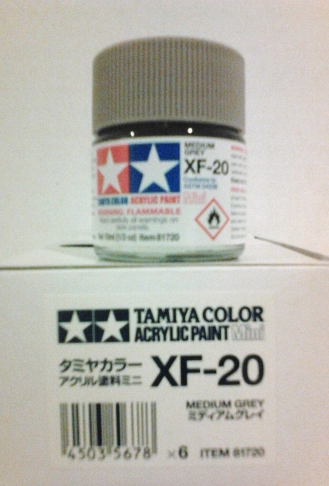 Tamiya acrylic paint XF-20 Medium Grey. 10ml Mini.