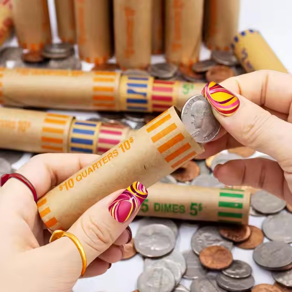 64 Pcs Preformed Coin Wrappers Rolls — Assorted Heavy Duty Rolls Wrappers