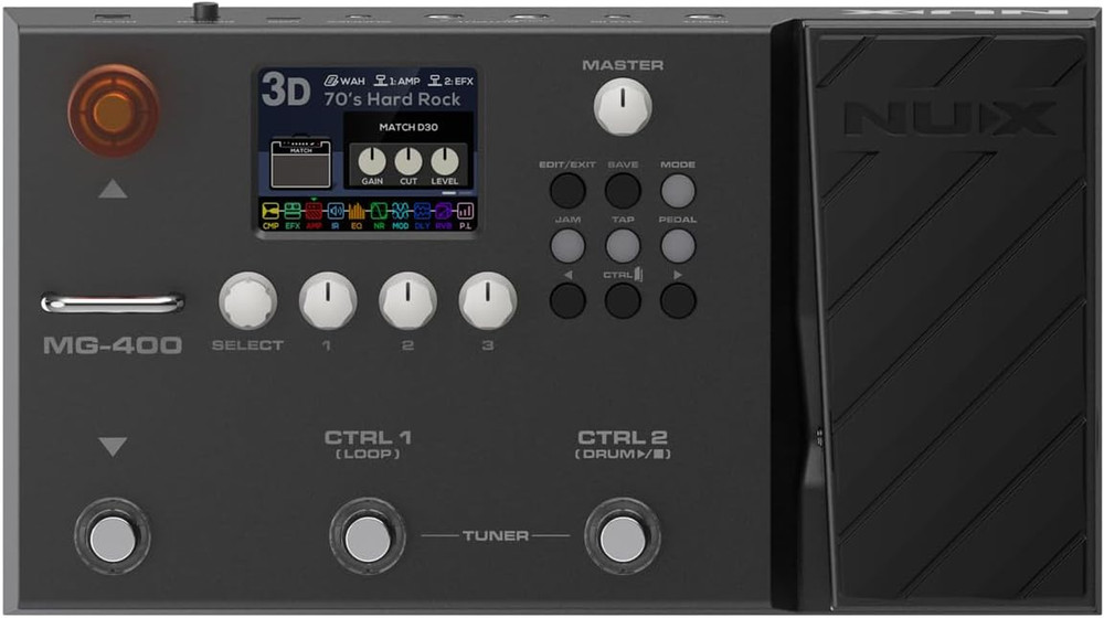 MG-400 Multi Effects Pedal, Amp Modeling, 512 Samples IR, 10 Independent Moveabl