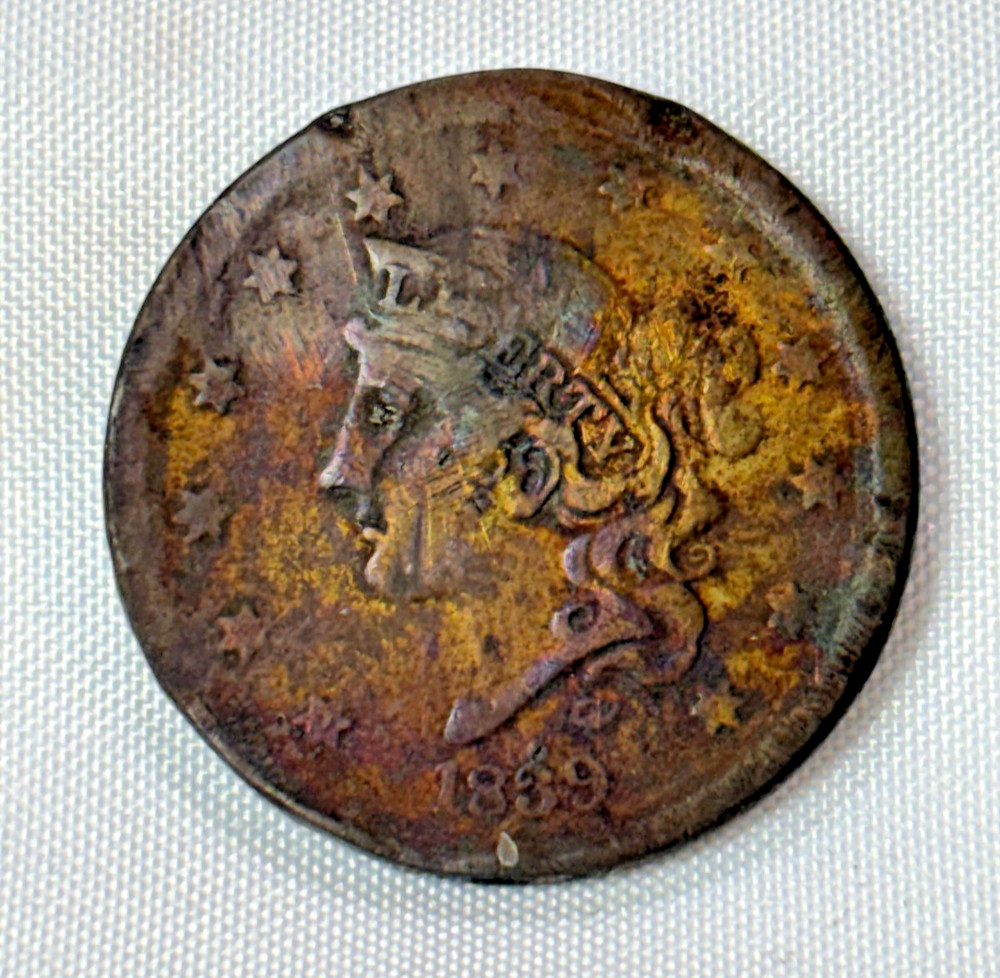 1839 Large Cent US Coin Coronet Head