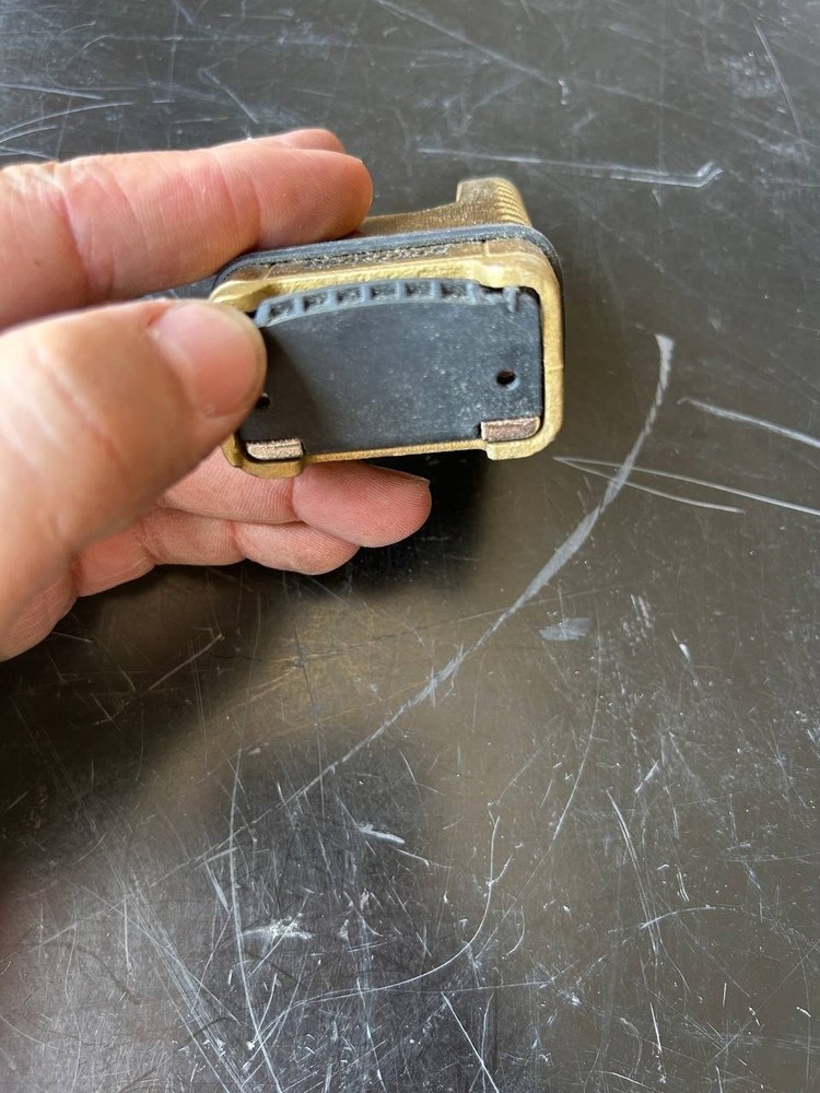 Master Lock 1177 Combination Padlock, Bottom, Brass