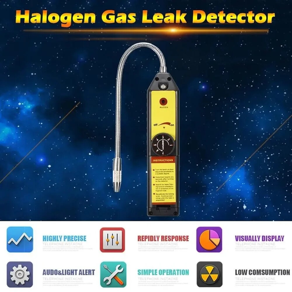 Gas detector gas leak detector Freon gas analyzer CFC HFC Halogen Refrigerant.