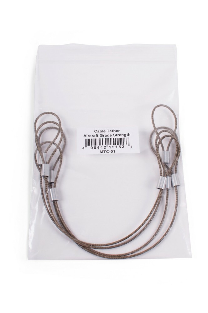 CableTether.com Universal Cable Tether 4 Pack - Adjustable, Pre-Assembled