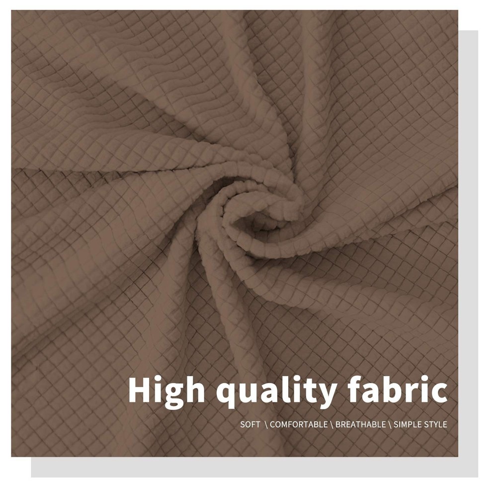 Easy-Going Stretch Bed Headboard Cover,Small Square Jacquard Headboard Slipco...