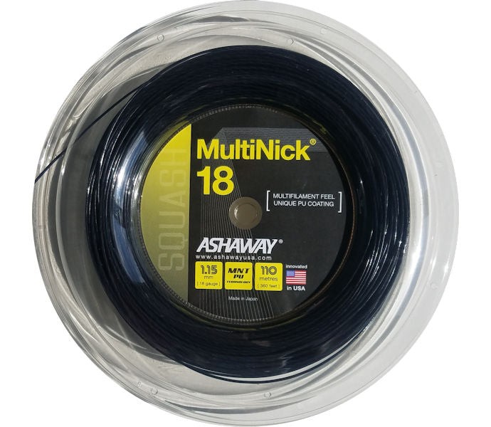 Ashaway MULTINICK 18 BLACK 360' Squash String Reel
