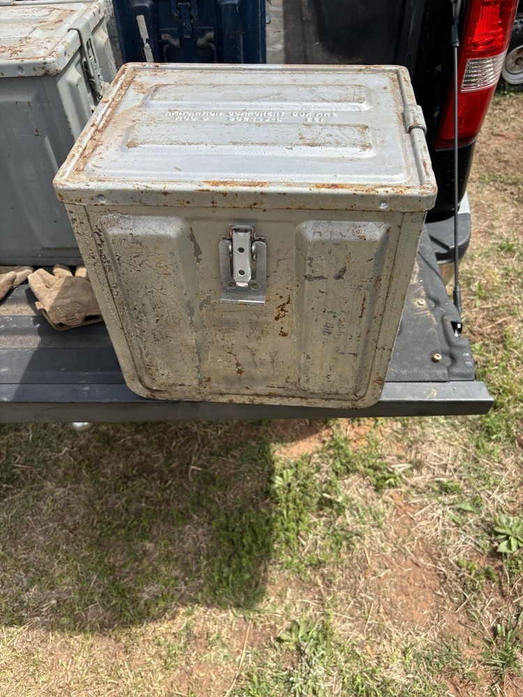 WWII utilized EII Component Box MK2 MOD 9 ammo box. See desc for shipping deets