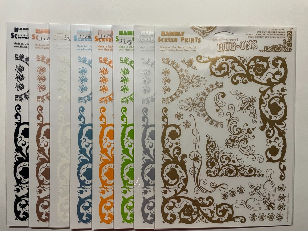 HAMBLY SCREEN PRINTS RUB-ONS VINTAGE CORNERS