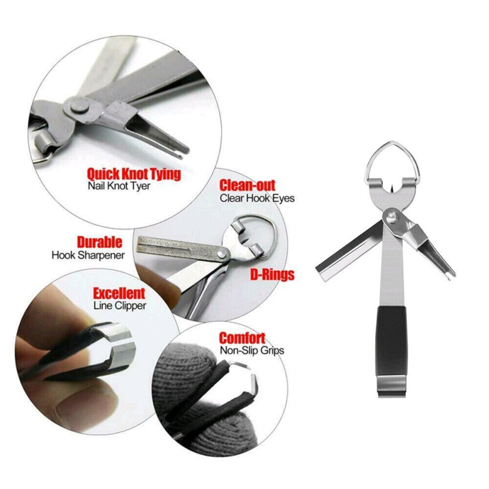 2PCS Fish Line Quick Knot Tool Fast Tie Nail Knotter Cutter Clipper Nipper Hook