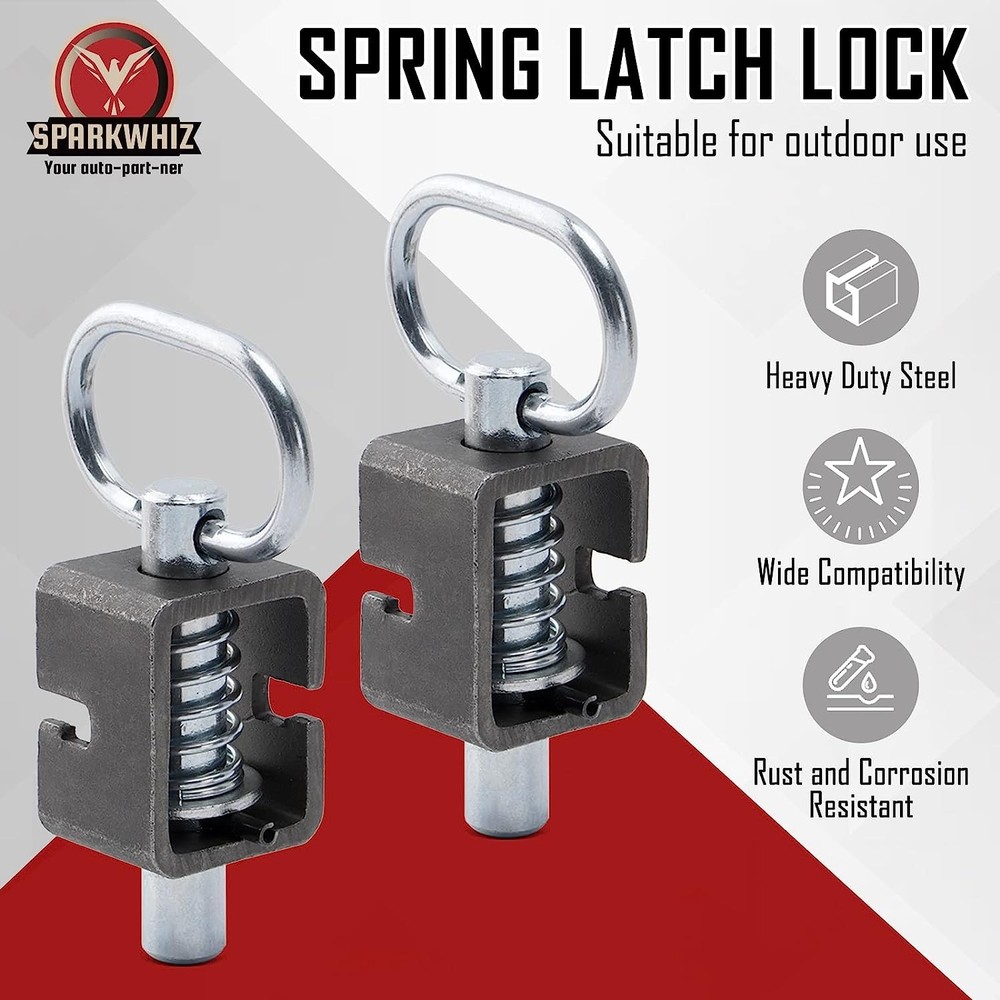 4x SPARKWHIZ Spring Latch Lock Weld-On Spring Latch Assembly Trailer Gate Latch