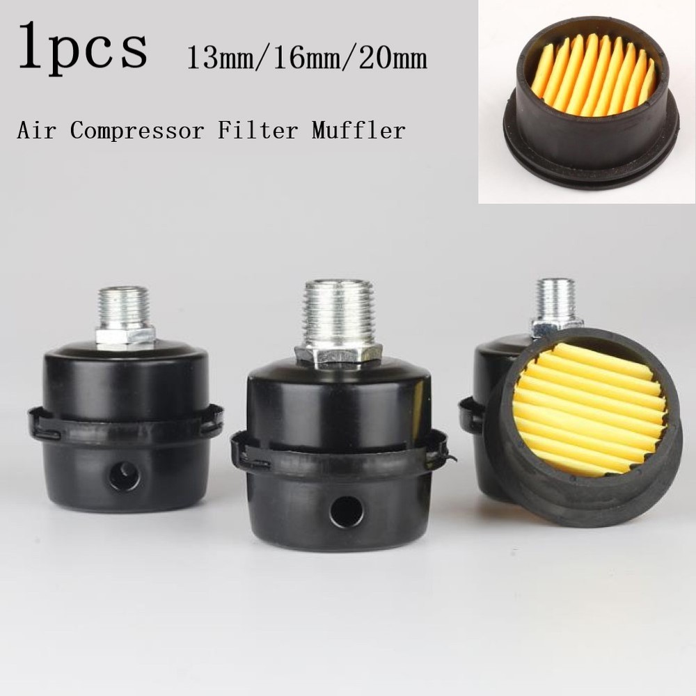 Air Compressor Muffler Filter 16mm 73mmx60mm Black Clinker Replacement