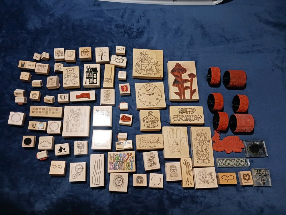 Scrapbook stamp Collection - Mixed bundle - wood mounted