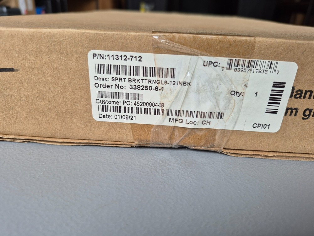 New in Box Chatsworth CPI 11312-712 Triangular Support Bracket, Black 12"