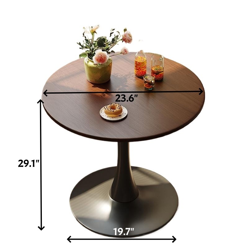 Walnut Round Table, Modern Dining Table, Dining Table, MDF Top and Steel Base
