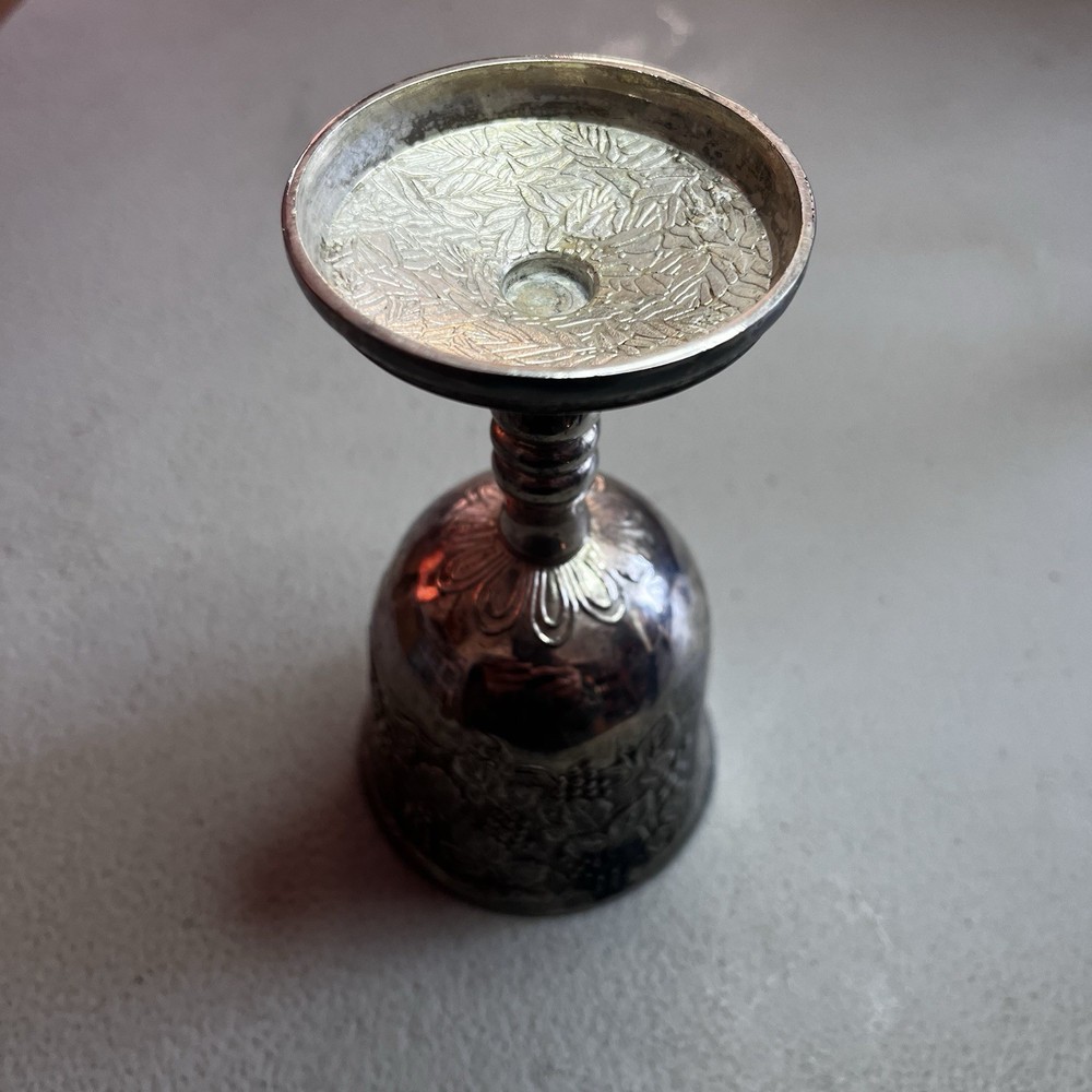 Kiddush Silver Plated Goblet Grapevines Ornate Design Judaica Preowned