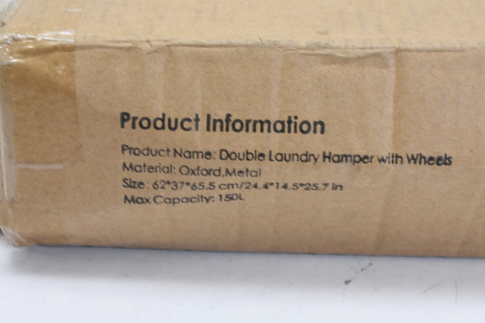 Double Laundry Hamper w/ Wheels Divided Laundry Hamper w/ Removable Bags