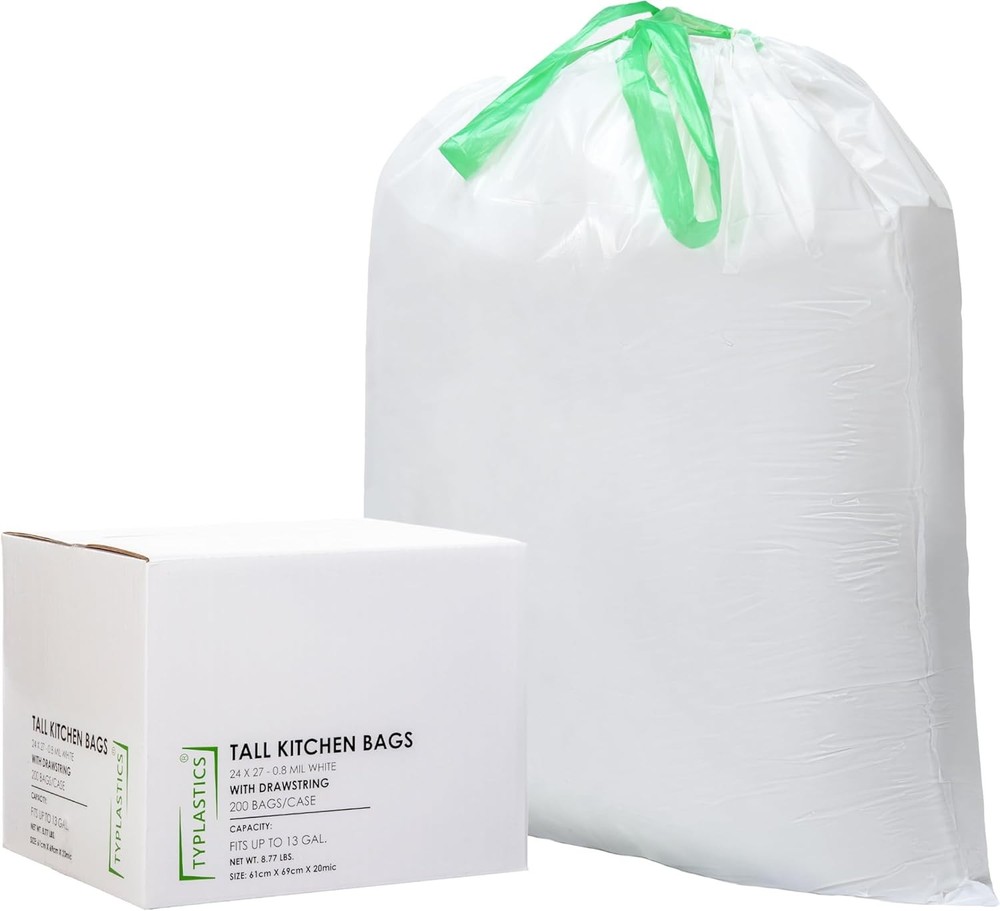 Tall Kitchen Drawstring Trash Bags 13 Gallon 200 (Count)