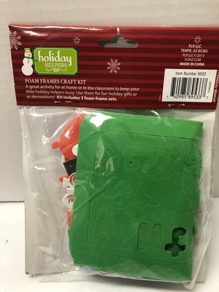 Holiday Helpers 3 Foam Frames Christmas Craft Kit