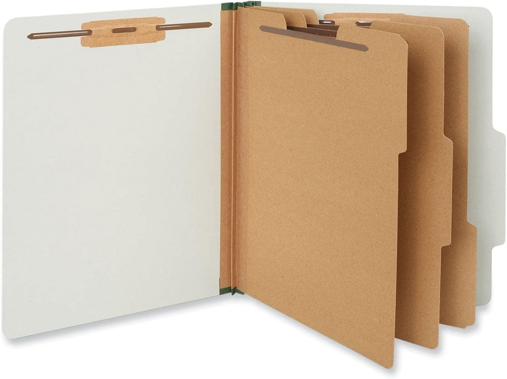 10292 Pressboard Classification Folder, Letter, Eight-Section, Gray, 10/Box