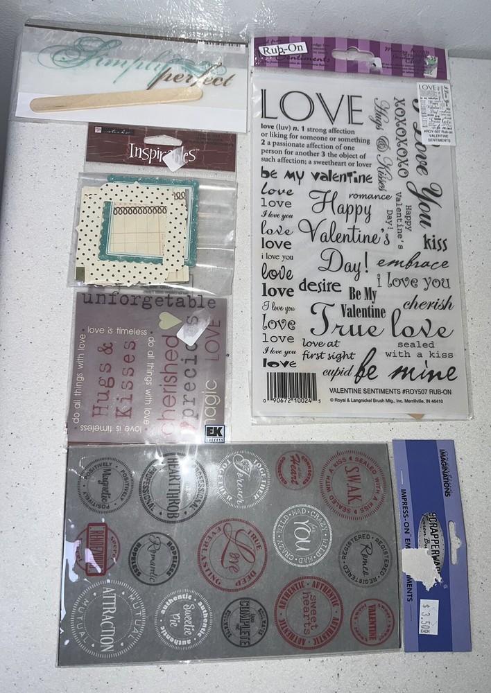 Scrapbook Rub-Ons - Stickers Lot LOVE THEME