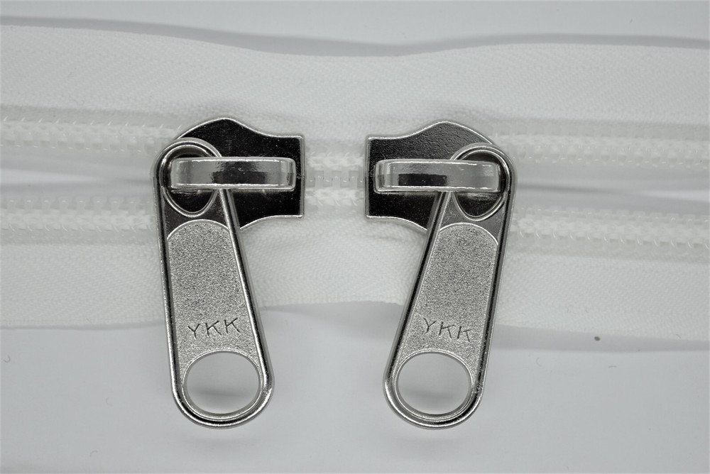 10MM X-Spiral Zipper - White Roh Module 2 Silver Slide
