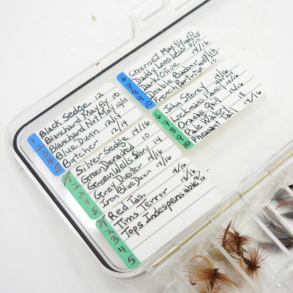 Orvis Plastic Fly Box. W/ Flies. (A).