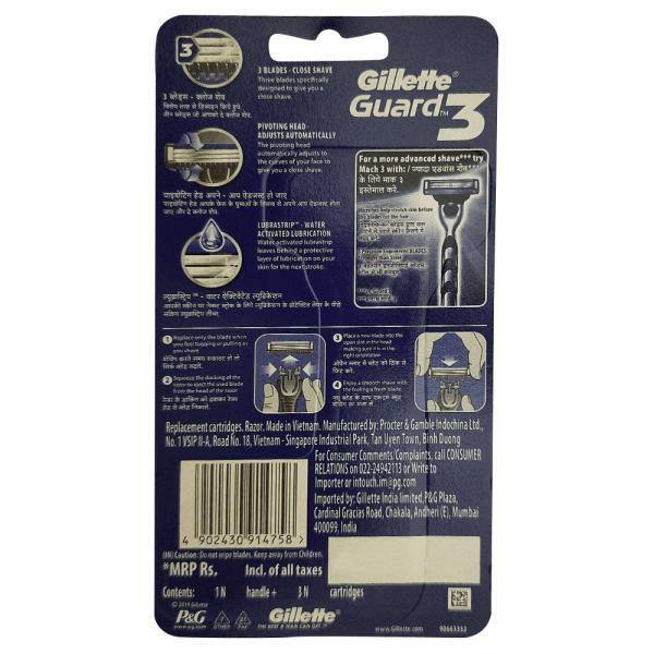 Gillette Guard Razor + 3 Cartridges